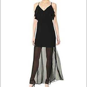 BCBG Sheer Black Maxi Dress Small